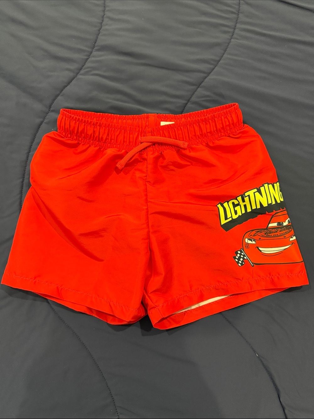 Disney Red and White Kids Swim Shorts with Elastic Waistband